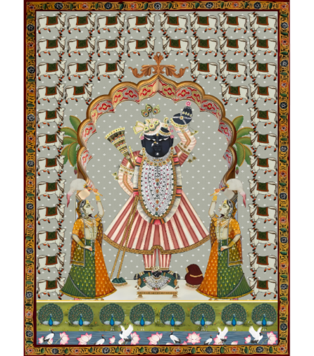 Shreenathji with Gopis Pichwai Painting