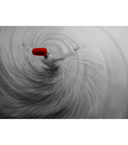 Black And White Whirling Dervish Painting