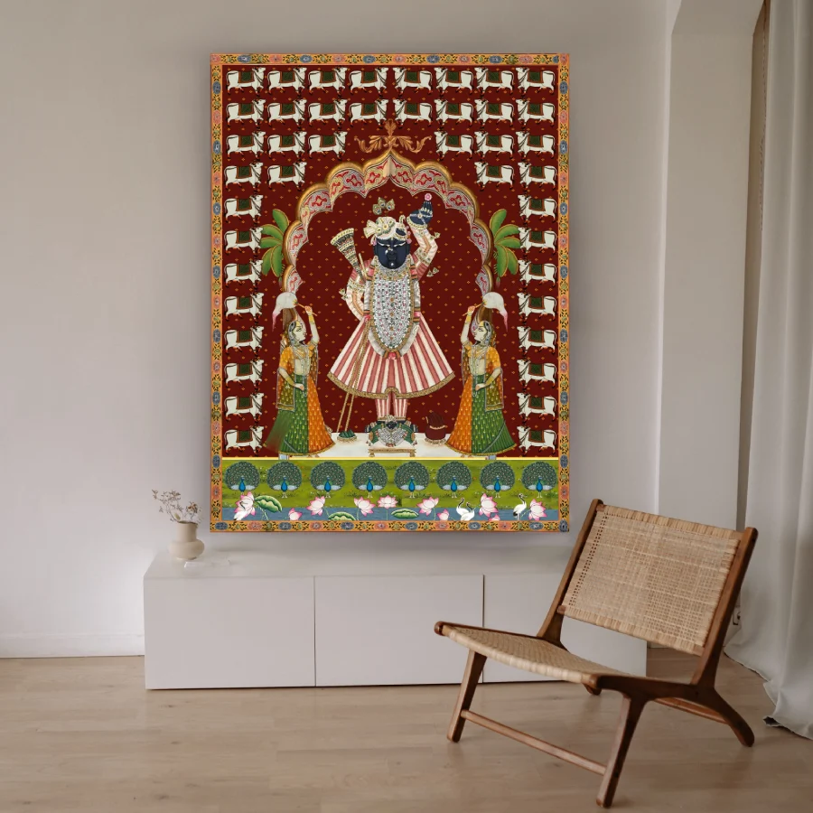 Shreenathji With Gopis Pichwai Painting