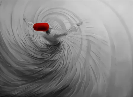 Black And White Whirling Dervish Painting