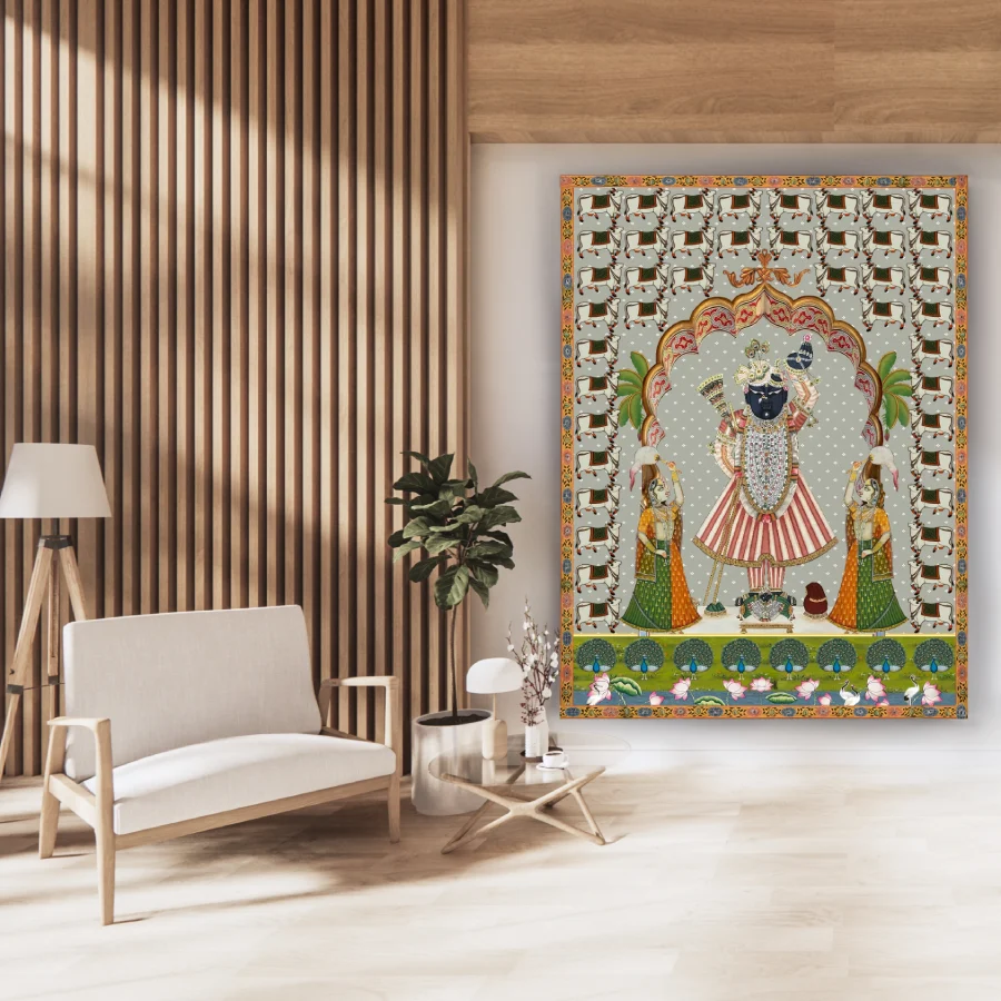 Shreenathji with Gopis Pichwai Painting
