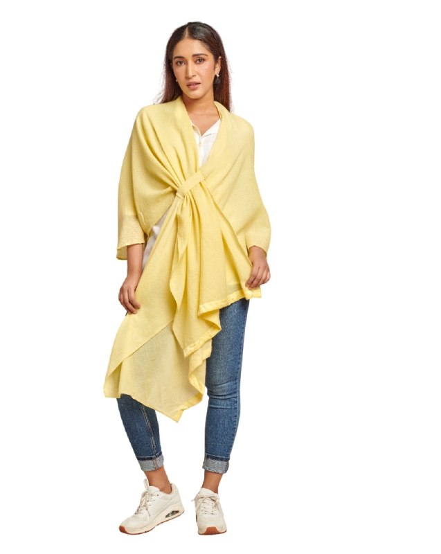 Light yellow wool Shawl