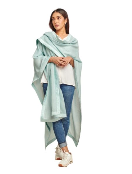 Light blue wool Shawl