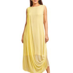 Yellow Ombre Drape Dress