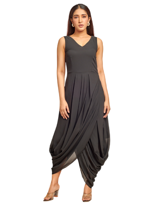 Black drape dress