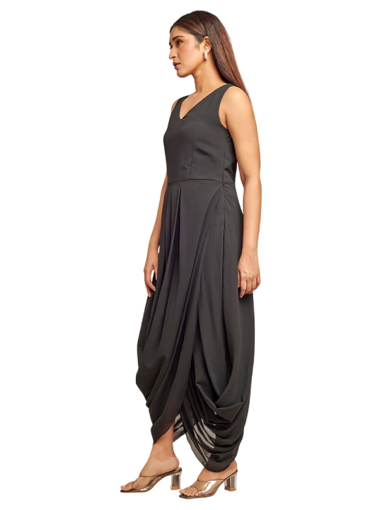 Black drape dress