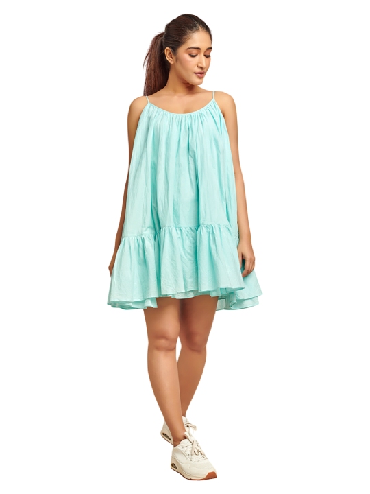 Light blue ruffled dress