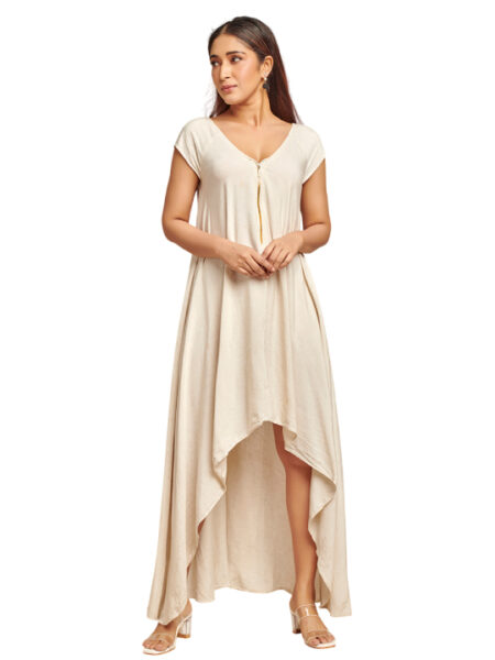 Ivory assymetic dress with jacket