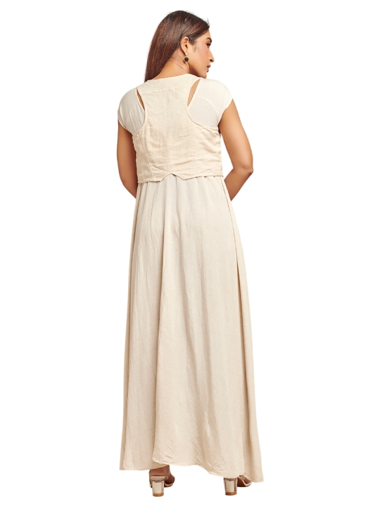 Ivory assymetic dress with jacket