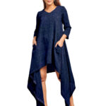 Blue assymetric dress