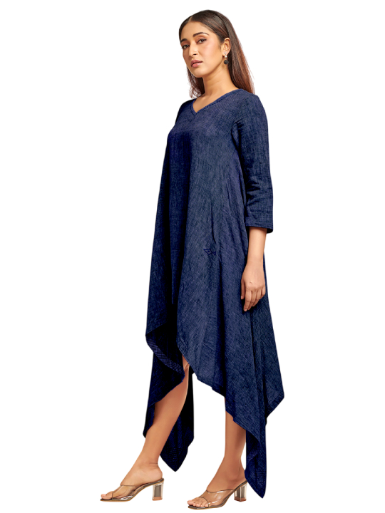 Blue assymetric dress