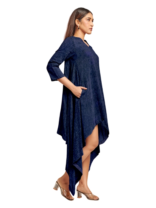 Blue assymetric dress