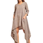 Brown assymetric dress