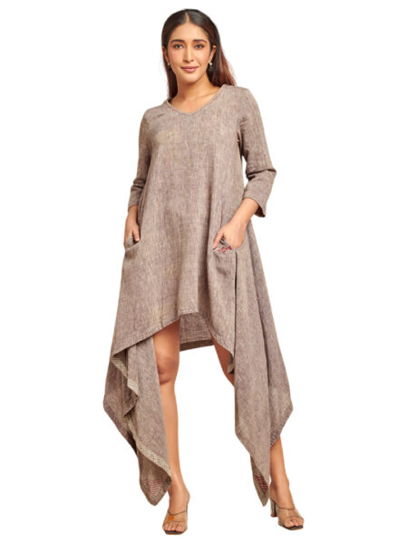 Brown assymetric dress