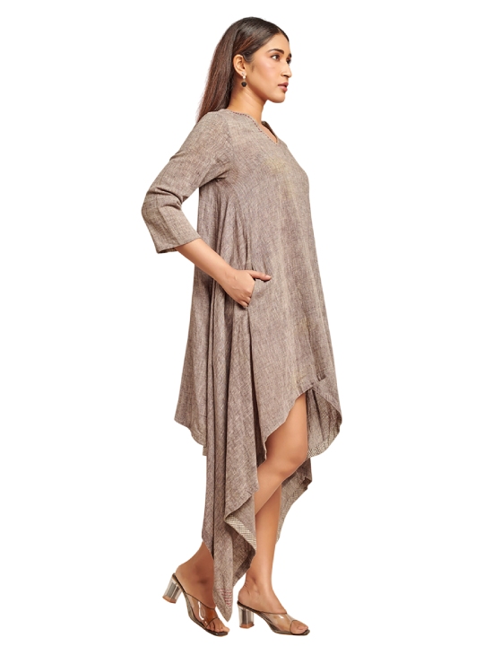 Brown assymetric dress