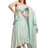 Light blue assymetric lehenga set