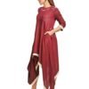 red and white assymetric dress
