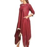 red and white assymetric dress