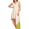 White assymetric dress with button details