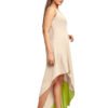White assymetric dress with button details