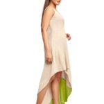 White assymetric dress with button details