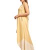 yellow assymetric dress with button details