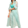 Light blue top with organza jacket