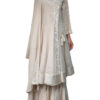 Ivory cotton embroidered sharara set