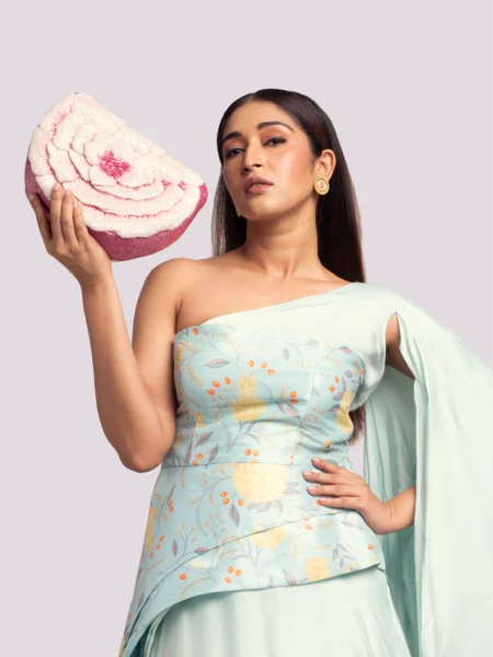 Rosette Bloom Beaded Clutch